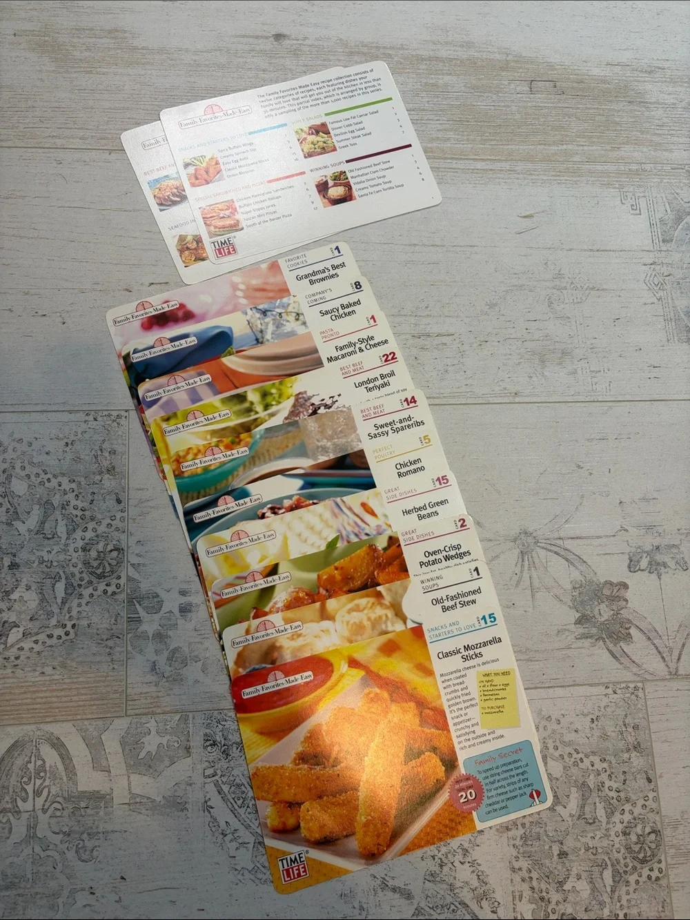 Time Life Vintage Recipe Cards Set of 12